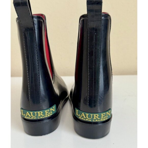 Lauren Ralph Lauren Women's Tally Short Rubber Rain Boot Ankle Black Size 6 LRL - Picture 9 of 10